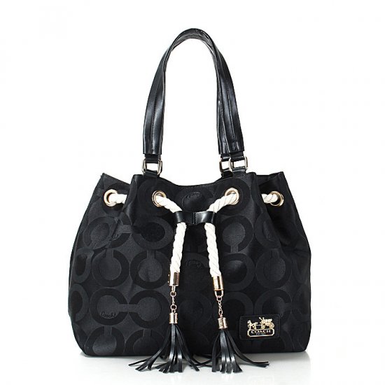 Coach Julia Logo Medium Black Totes FEO | Women - Click Image to Close